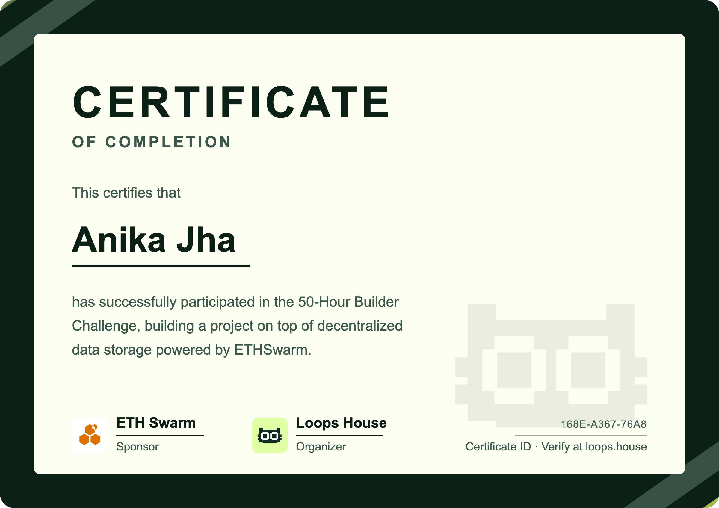 Certificate — Road To Devcon - V